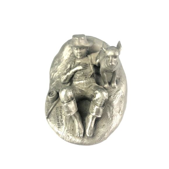 Norman Rockwell Adventures Between Adventures Figurine Fine Pewter Schmid  #157 - Picture 2 of 7